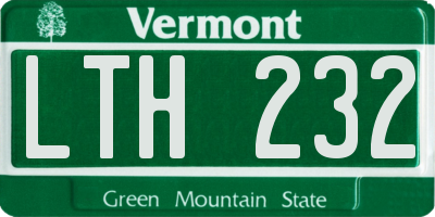 VT license plate LTH232