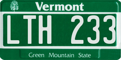 VT license plate LTH233