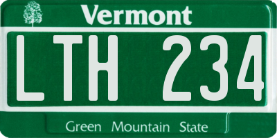 VT license plate LTH234