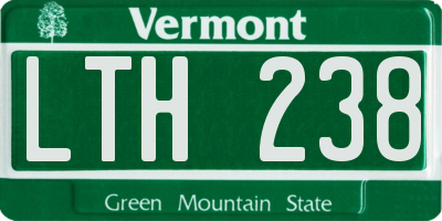 VT license plate LTH238