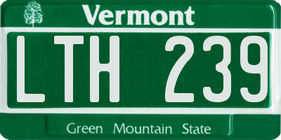 VT license plate LTH239