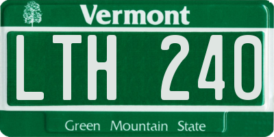 VT license plate LTH240