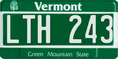 VT license plate LTH243