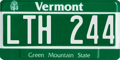 VT license plate LTH244