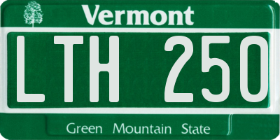 VT license plate LTH250