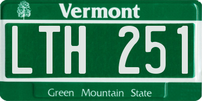VT license plate LTH251