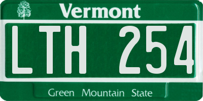 VT license plate LTH254