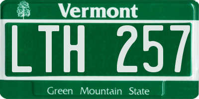 VT license plate LTH257