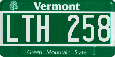 VT license plate LTH258