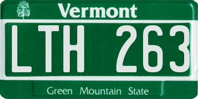 VT license plate LTH263