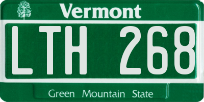 VT license plate LTH268