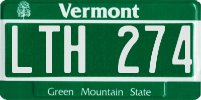 VT license plate LTH274