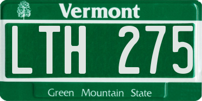VT license plate LTH275