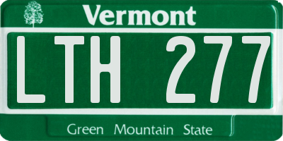 VT license plate LTH277