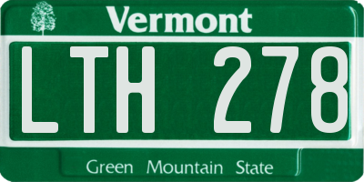 VT license plate LTH278