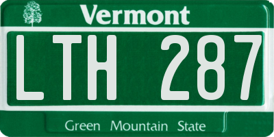 VT license plate LTH287