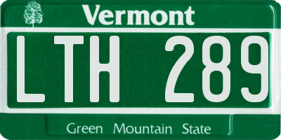 VT license plate LTH289