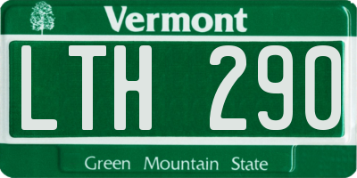 VT license plate LTH290