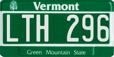 VT license plate LTH296