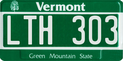 VT license plate LTH303