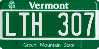 VT license plate LTH307