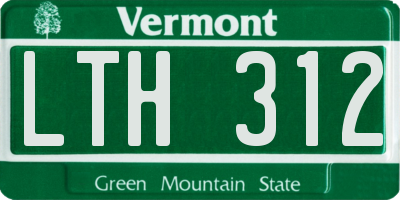 VT license plate LTH312