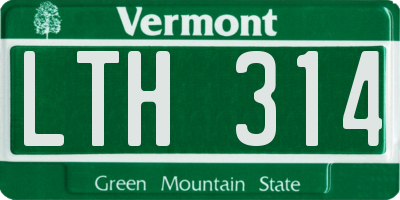 VT license plate LTH314