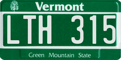 VT license plate LTH315