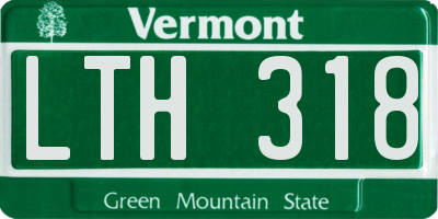 VT license plate LTH318