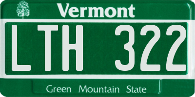 VT license plate LTH322