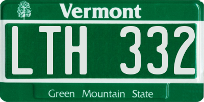 VT license plate LTH332