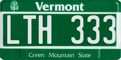 VT license plate LTH333