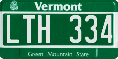 VT license plate LTH334