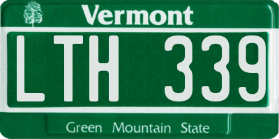 VT license plate LTH339