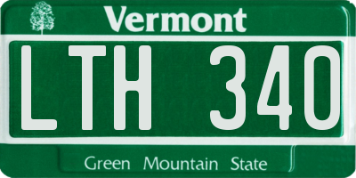 VT license plate LTH340