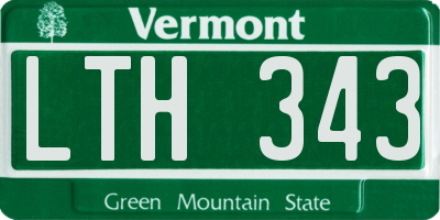 VT license plate LTH343