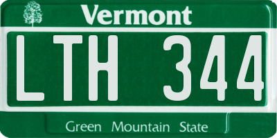 VT license plate LTH344
