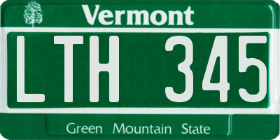 VT license plate LTH345