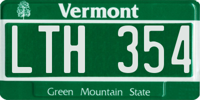 VT license plate LTH354