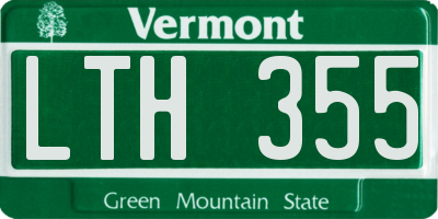 VT license plate LTH355