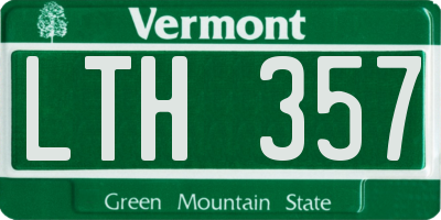 VT license plate LTH357