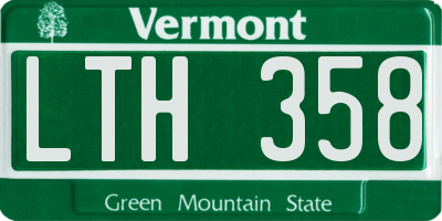 VT license plate LTH358