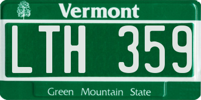 VT license plate LTH359