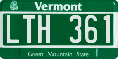 VT license plate LTH361