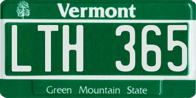 VT license plate LTH365