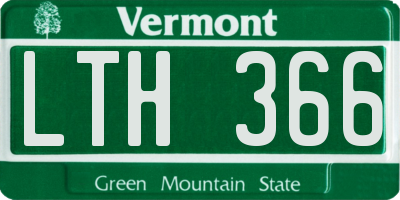 VT license plate LTH366