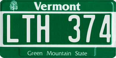 VT license plate LTH374