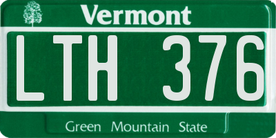 VT license plate LTH376