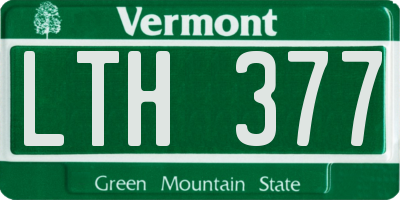 VT license plate LTH377