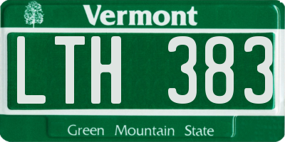 VT license plate LTH383